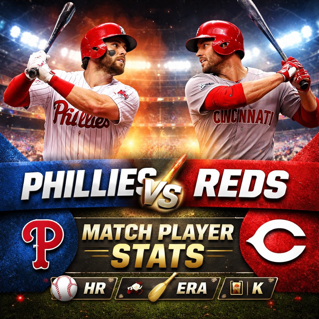 phillies vs cincinnati reds match player stats